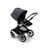 Bugaboo Fox 3 seat stroller with black frame, grey fabrics, and stormy blue sun canopy. - Thumbnail Slide 7 of 7
