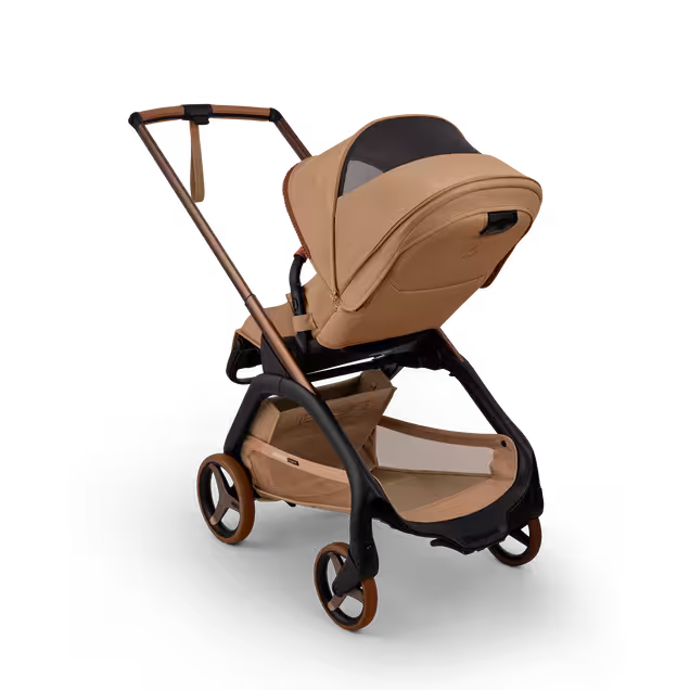 Bugaboo x Stella McCartney Dragonfly Plus seat stroller tobacco brown base, tobacco brown fabrics, tobacco brown sun canopy - Main Image Slide 5 of 12