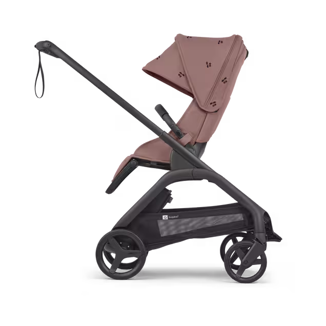Bugaboo x Konges SlØjd limited edition Dragonfly Plus seat pushchair black base, dusty pink fabrics, dusty pink sun canopy - Main Image Slide 2 of 11