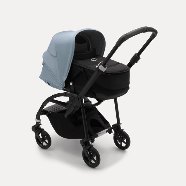 Bugaboo Bee 6 bassinet and seat stroller vapor blue sun canopy, black fabrics, black base - Main Image Slide 1 of 3