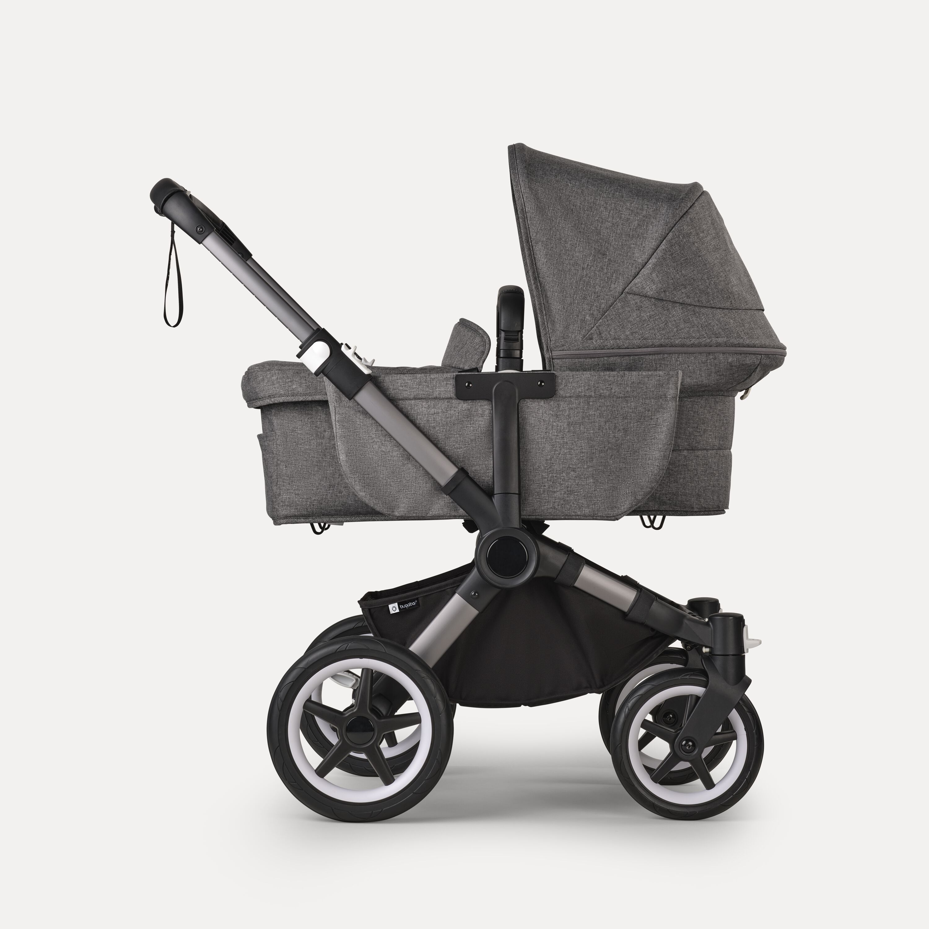Bugaboo Donkey 5 Mono 2-in-1 stroller graphite base, grey mélange fabrics, grey mélange sun canopy - Main Modal Image Slide 3 of 12