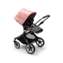 Bugaboo Fox 3 seat stroller with graphite frame, grey fabrics, and pink sun canopy. - Thumbnail Slide 7 of 7