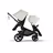 Bugaboo Kangaroo seat-only tandem black base, midnight black fabrics, misty white sun canopy - Thumbnail Slide 3 of 12