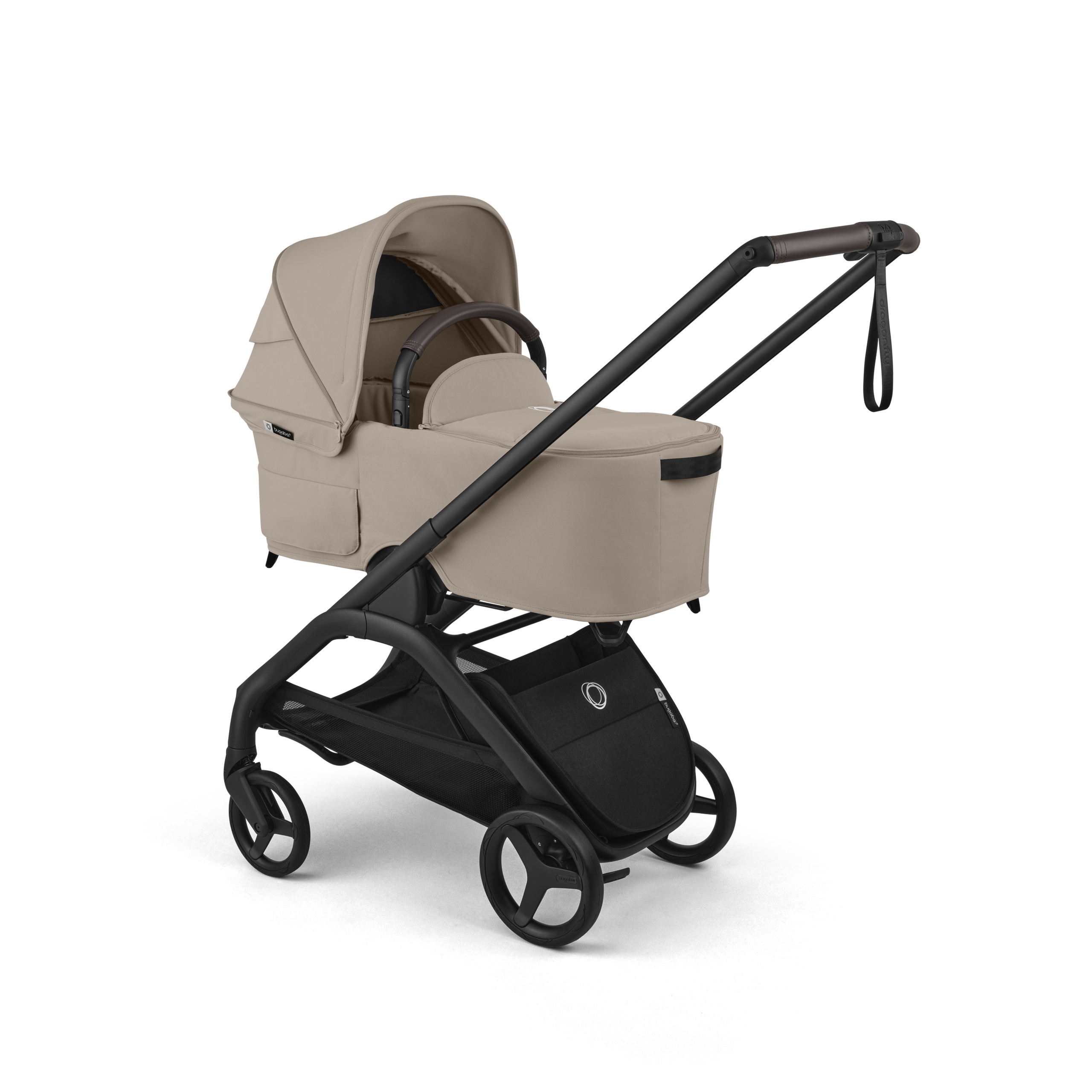 Bugaboo Dragonfly Plus 2-in-1 stroller black base, desert taupe fabrics, desert taupe sun canopy  - Thumbnail Slide 2 of 11