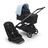 Passeggino con seduta e navicella Bugaboo Dragonfly con telaio graphite, tessuti midnight black e cappottina skyline blue. - Thumbnail Slide 1 of 16