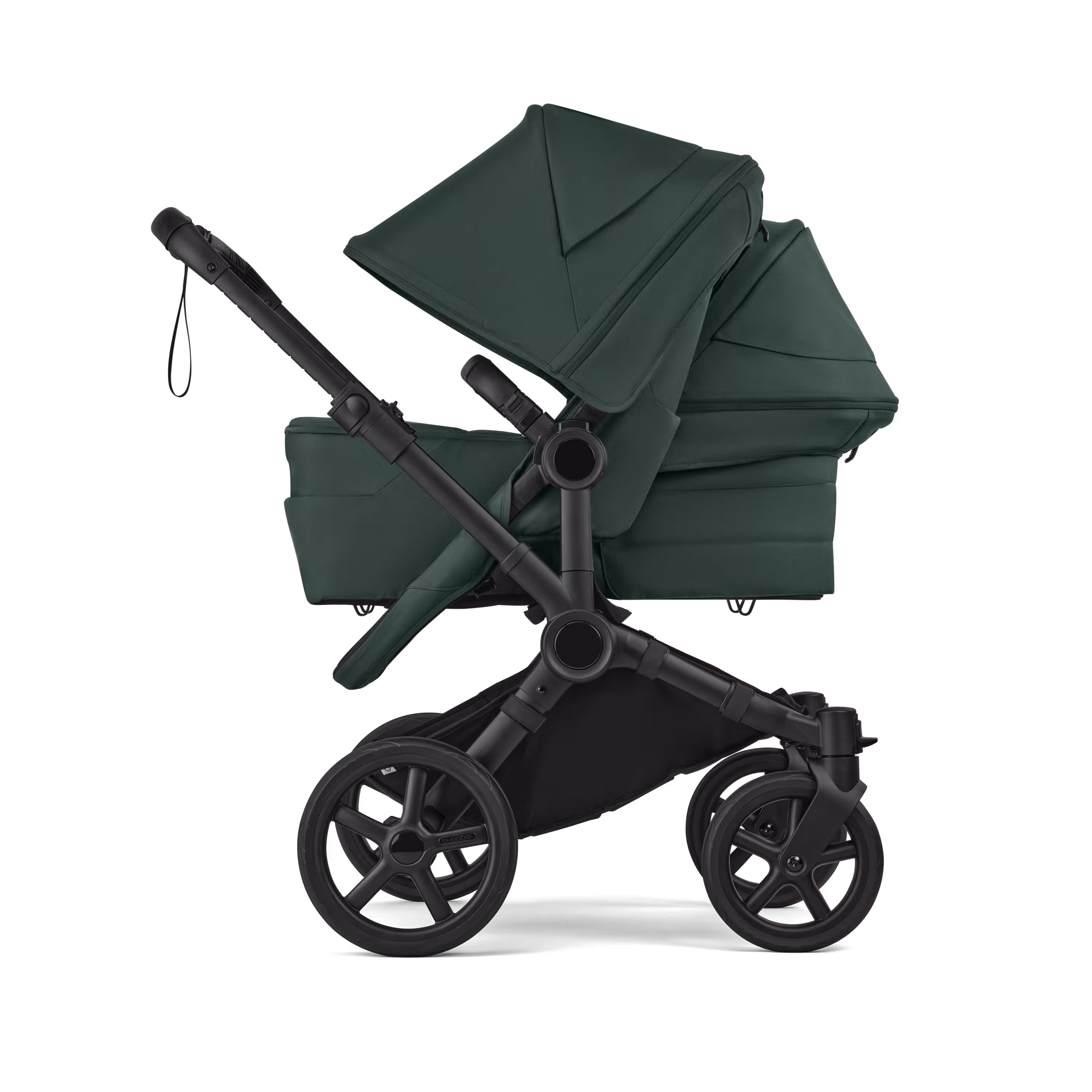 Bugaboo Donkey 6 double pram black base, fern green fabrics, fern green sun canopy - Main Modal Image Slide 3 of 10