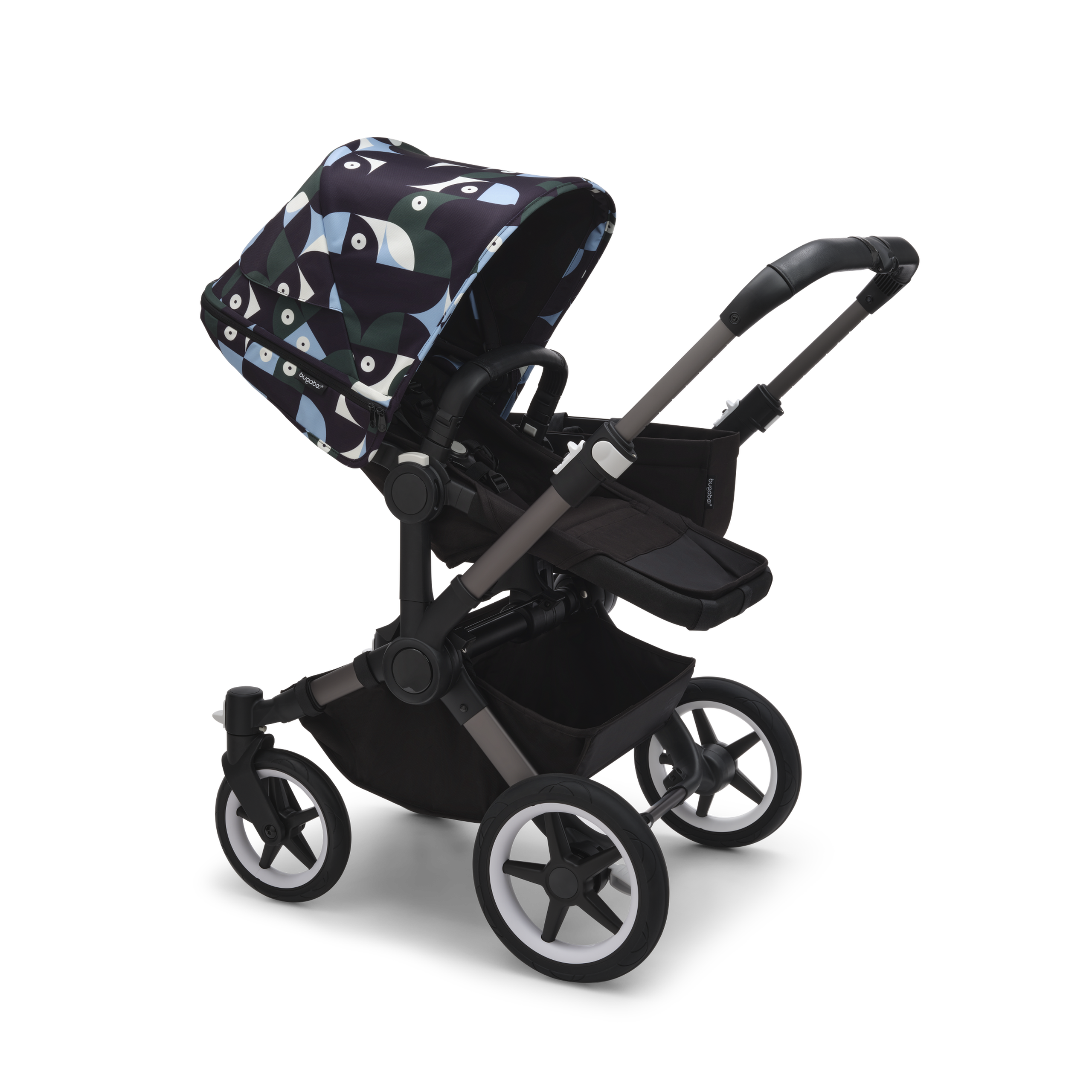 Bugaboo Donkey 5 sun canopy Animal Explorer GREEN/ LIGHT BLUE  - Thumbnail Slide 2 of 3