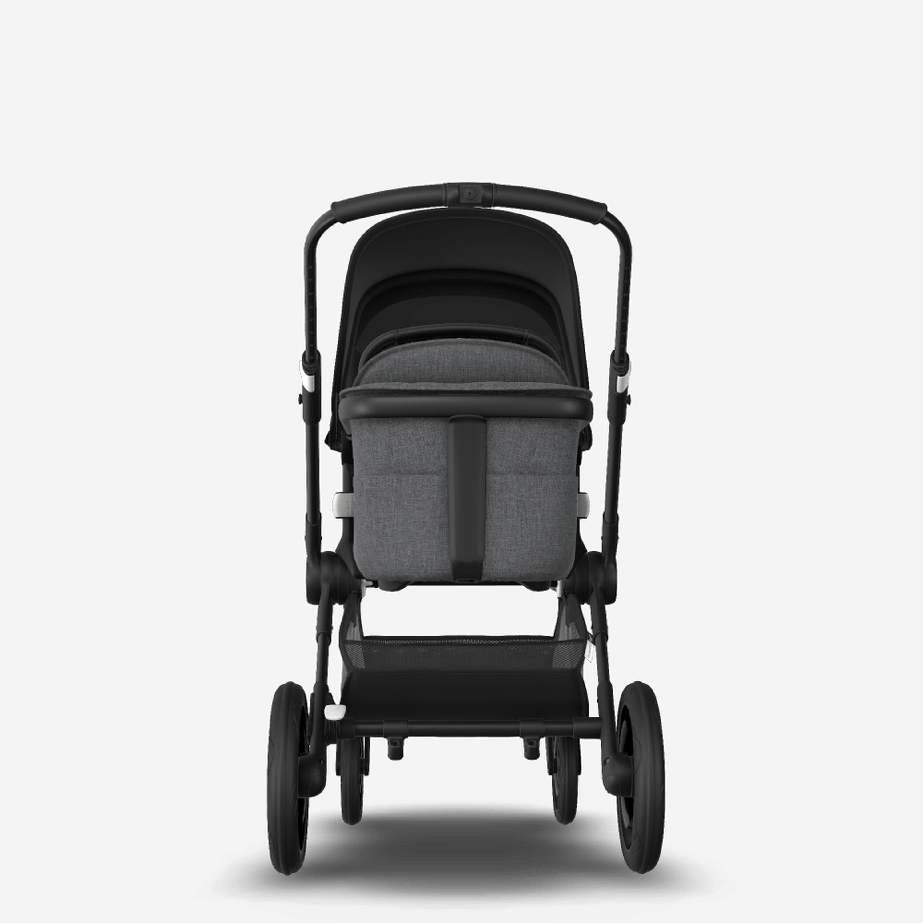 Bugaboo Fox 2 seat and bassinet stroller black sun canopy, grey melange fabrics, black base - Main Modal Image Slide 3 of 10