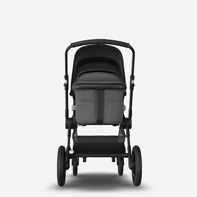 Bugaboo Fox 2 seat and bassinet stroller black sun canopy, grey melange fabrics, black base - Main Image Slide 3 of 10