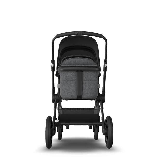 Bugaboo Fox 2 seat and bassinet stroller black sun canopy, grey melange fabrics, black base - Main Image Slide 3 van 10