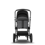 Bugaboo Fox 2 seat and bassinet stroller black sun canopy, grey melange fabrics, black base - Thumbnail Slide 3 of 10