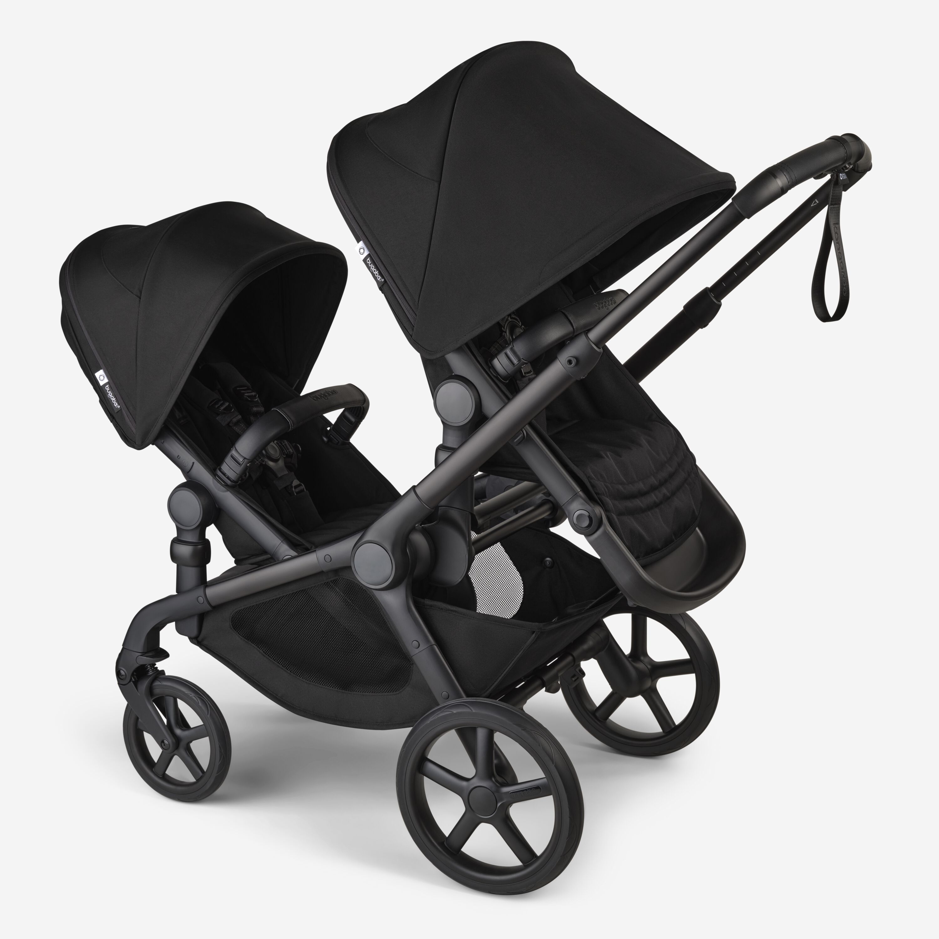 Bugaboo Kangaroo tandem pram black base, forest green fabrics, forest green sun canopy - Main Modal Image Slide 8 of 12