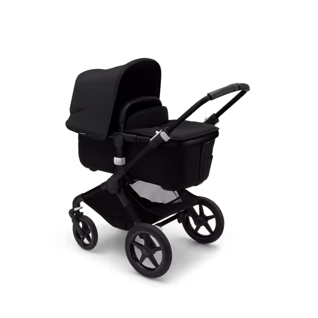 Bugaboo Fox 3 bassinet and seat stroller black base, midnight black fabrics, midnight black sun canopy - Main Image Slide 2 of 7