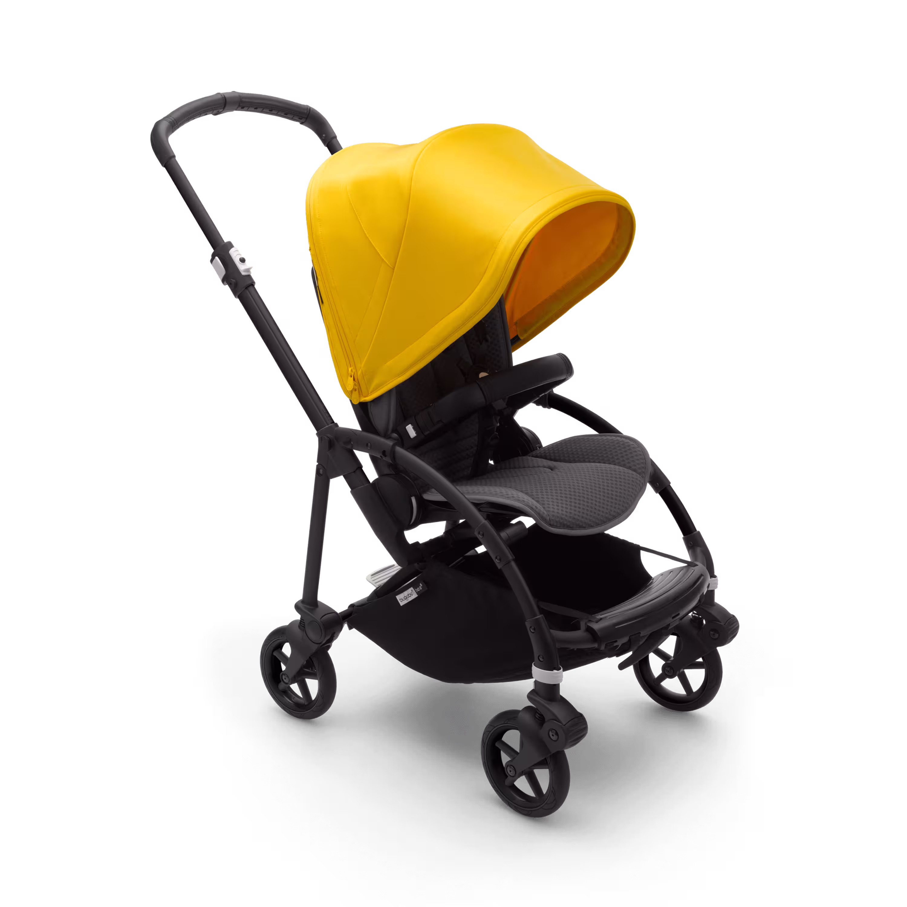 Bugaboo Bee 6 bassinet and seat stroller lemon yellow sun canopy, grey mélange fabrics, black base - Main Modal Image Slide 2 of 3