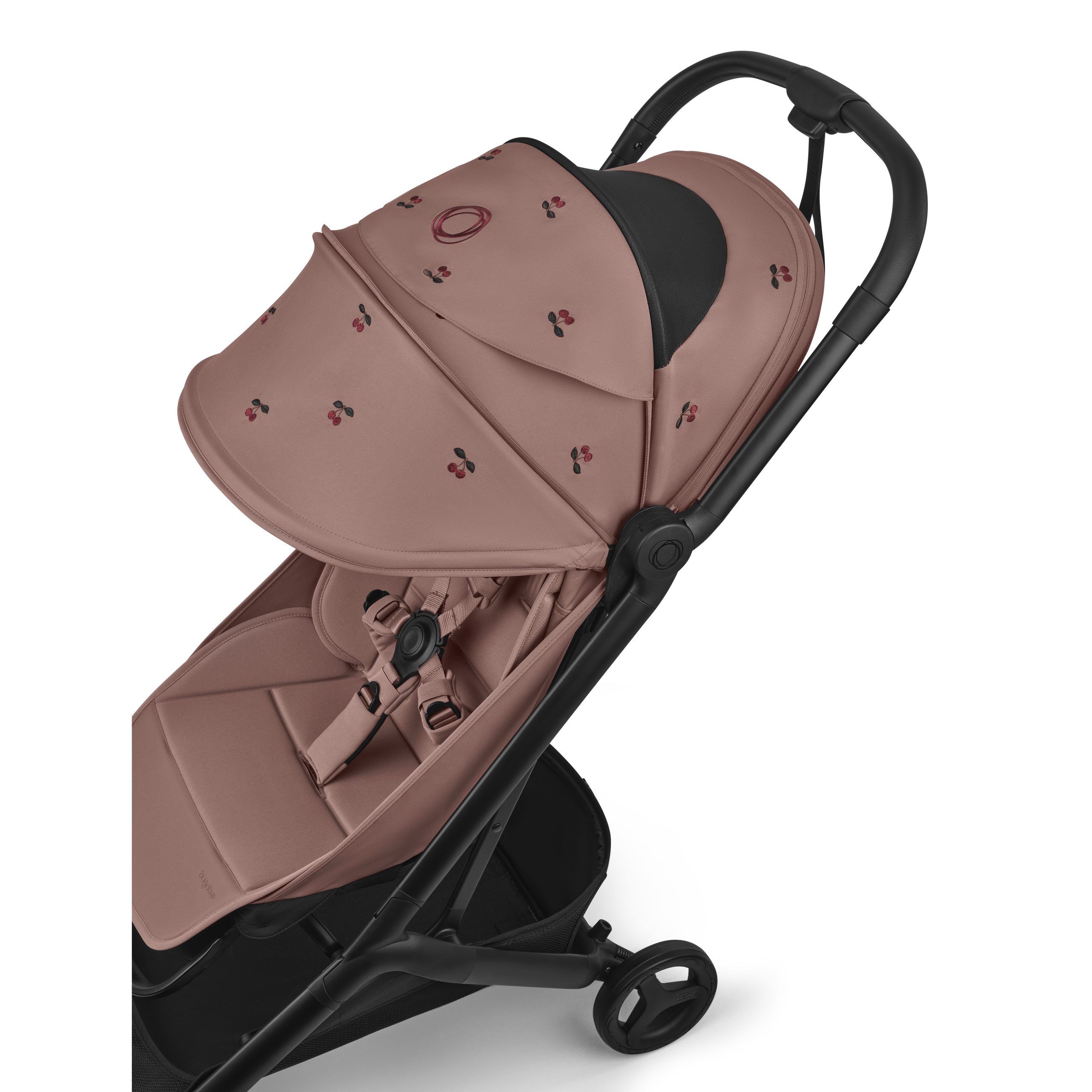 Bugaboo x Konges SlØjd limited edition Butterfly 2 travel stroller black base, dusty pink fabrics, dusty pink sun canopy - Thumbnail Slide 6 of 8
