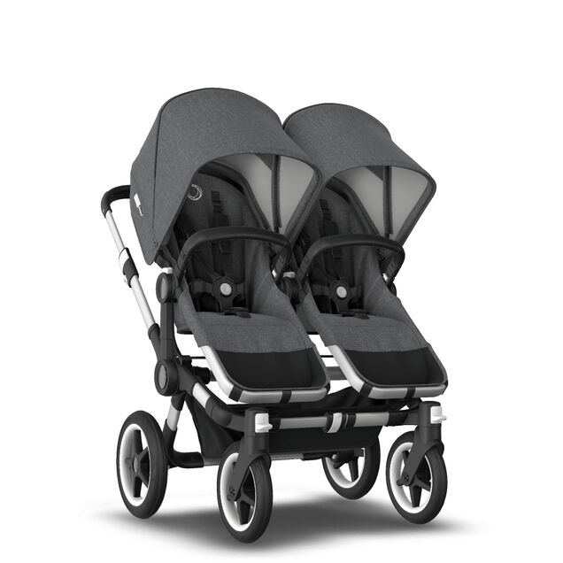 AU - Bugaboo Donkey 3 Twin Seat and Bassinet Stroller Grey Melange, Aluminum chassis - Main Image Slide 4 of 8