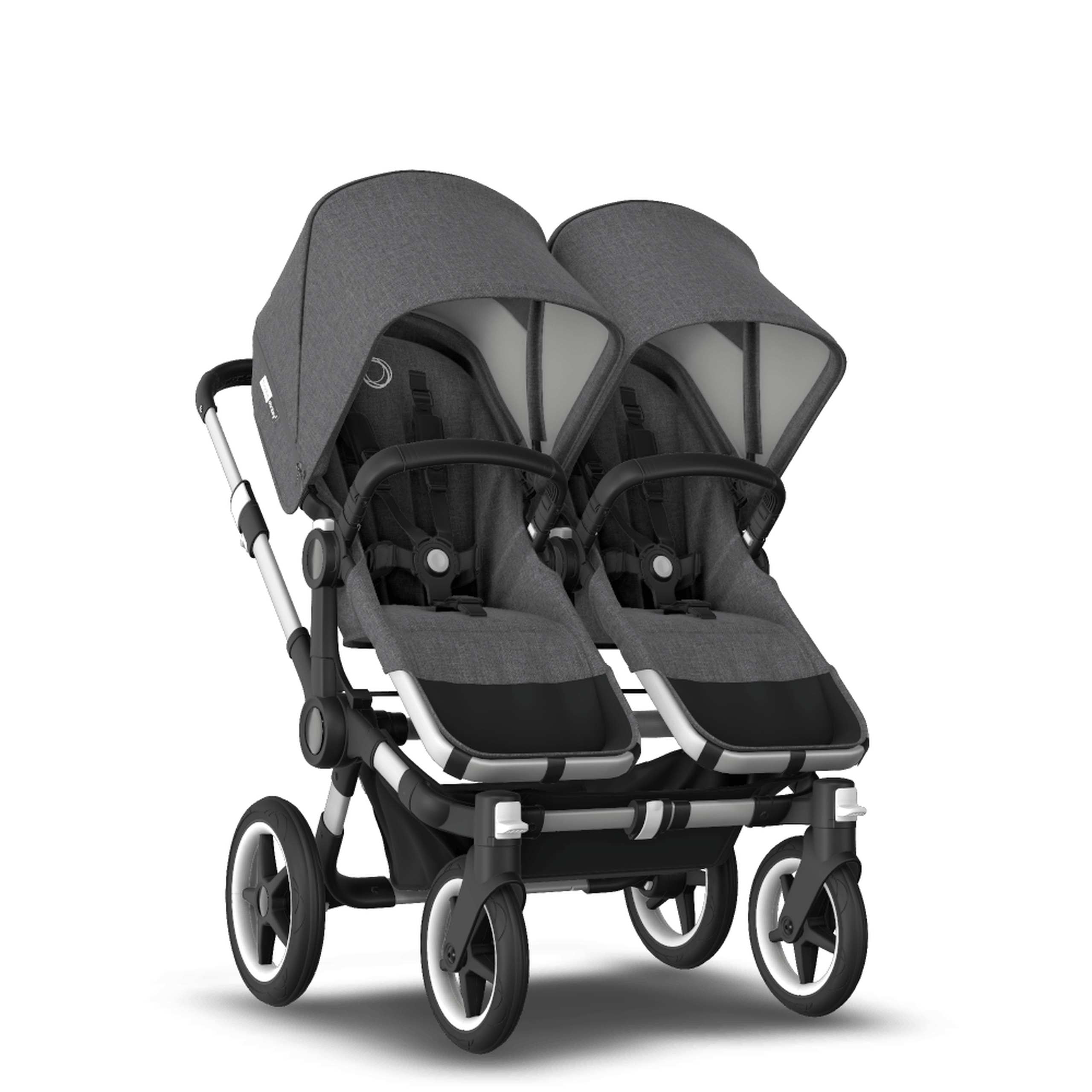 AU - Bugaboo Donkey 3 Twin Seat and Bassinet Stroller Grey Melange, Aluminum chassis - Thumbnail Slide 4 of 8