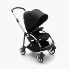 Bugaboo Bee 6 seat stroller black sun canopy, black fabrics, aluminium base