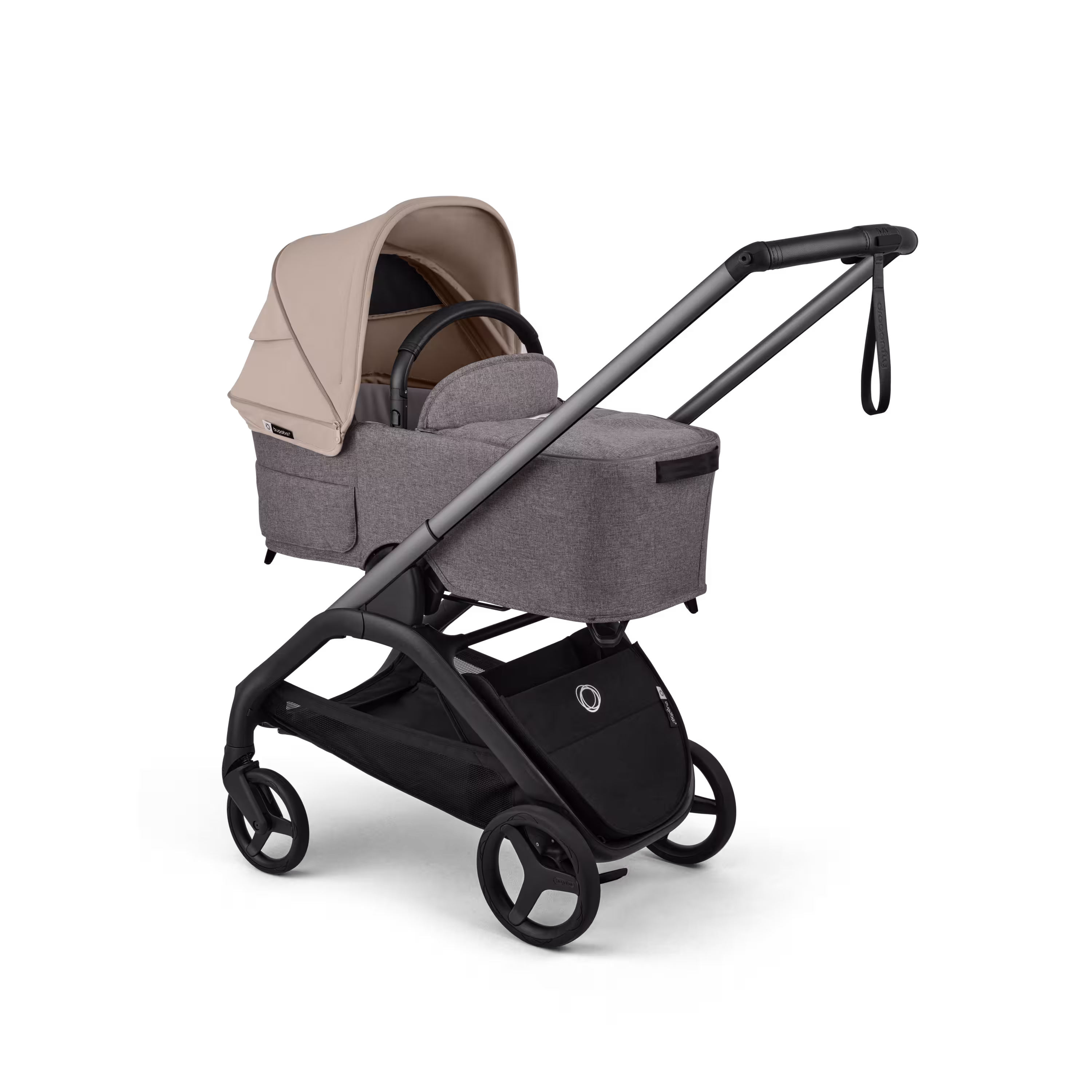 Bugaboo Dragonfly Plus 2-in-1 stroller graphite base, grey melange fabrics, desert taupe sun canopy - Main Modal Image Slide 2 of 11