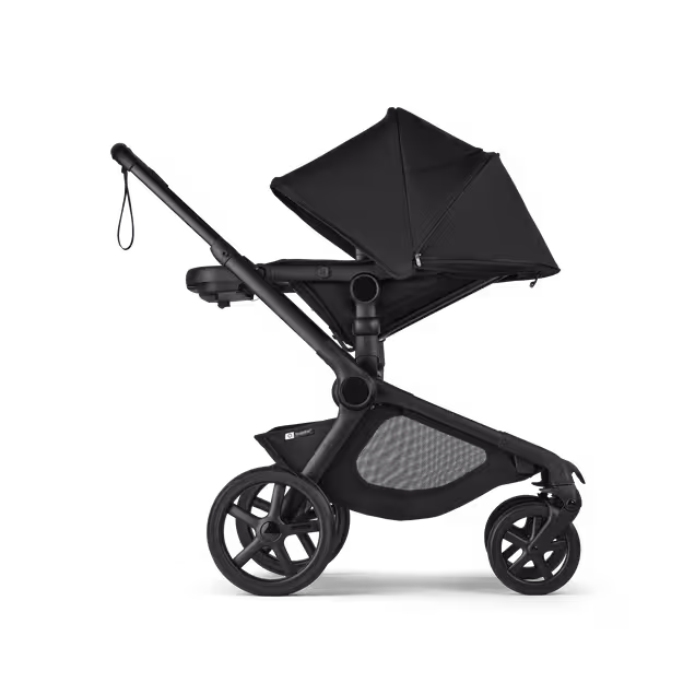 Bugaboo Kangaroo seat-only stroller black base, midnight black fabrics, midnight black sun canopy - Main Image Slide 3 of 11