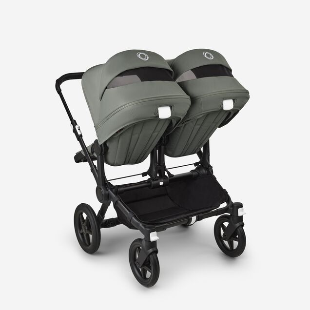 Bugaboo Donkey 5 twin stroller black base, forest green fabrics, forest green sun canopy - Main Image Slide 4 of 12