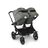 Bugaboo Donkey 5 twin stroller black base, forest green fabrics, forest green sun canopy - Thumbnail Slide 4 of 12