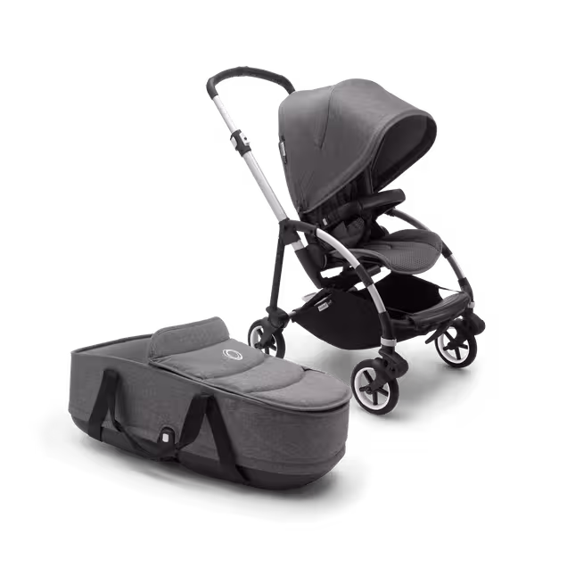 PP Bugaboo Bee 6 2-in-1 stroller grey melange sun canopy, grey melange fabrics, aluminium base - Main Image Slide 2 of 4