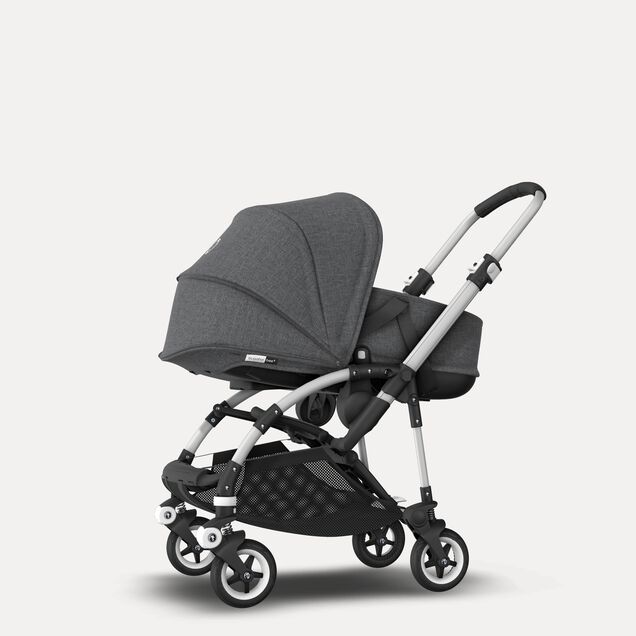 Bugaboo Bee 5 travel system grey melange sun canopy, grey melange fabrics, aluminium base - Main Image Slide 3 of 18