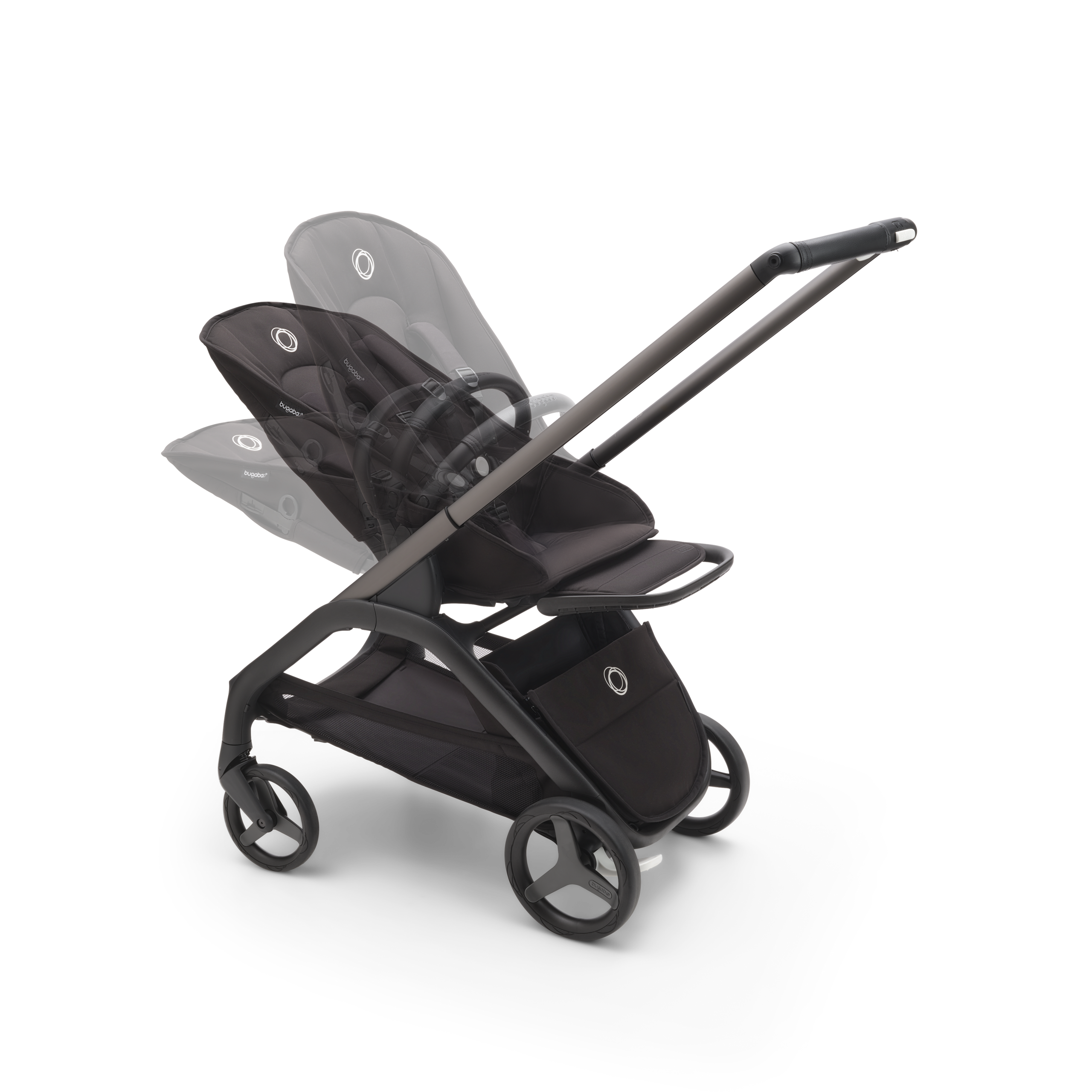 Refurbished Bugaboo Dragonfly 2-in-1 pushchair black base, desert taupe fabrics, desert taupe sun canopy - Thumbnail Slide 5 of 10