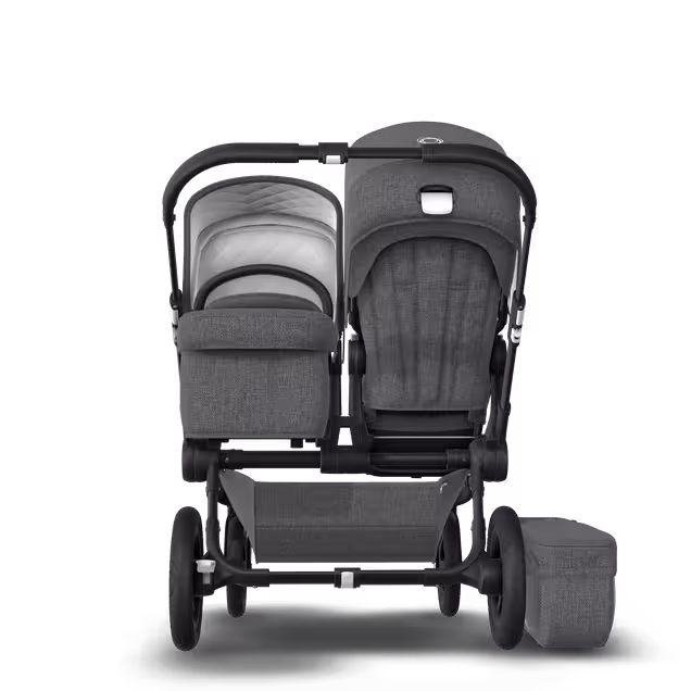 UK Bugaboo Donkey 2 Duo Classic Grey Melange, Black Chassis - Main Image Slide 3 of 6