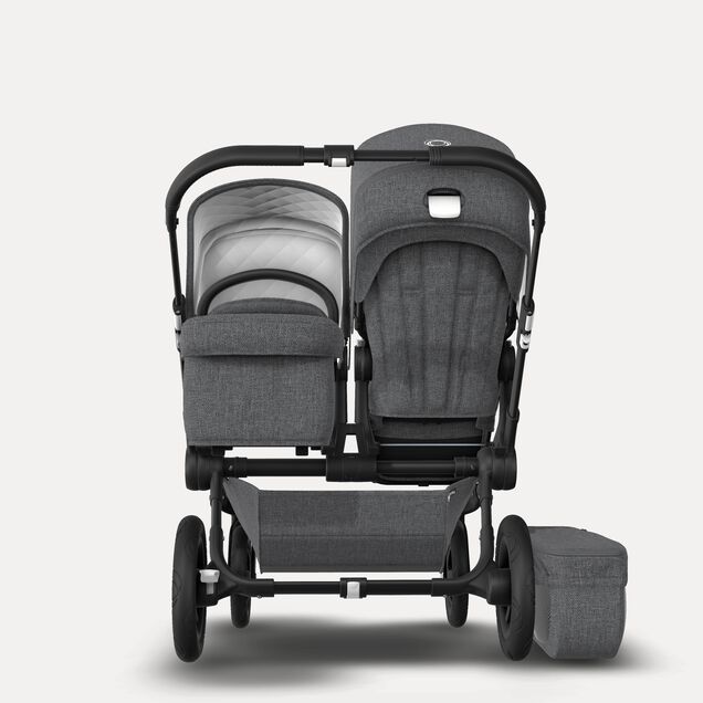 UK Bugaboo Donkey 2 Duo Classic Grey Melange, Black Chassis - Main Image Slide 3 of 6