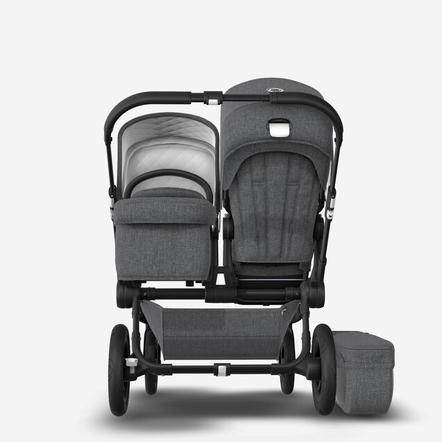 UK Bugaboo Donkey 2 Duo Classic Grey Melange, Black Chassis - Main Image Slide 3 of 6