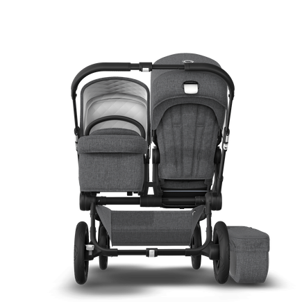 UK Bugaboo Donkey 2 Duo Classic Grey Melange, Black Chassis