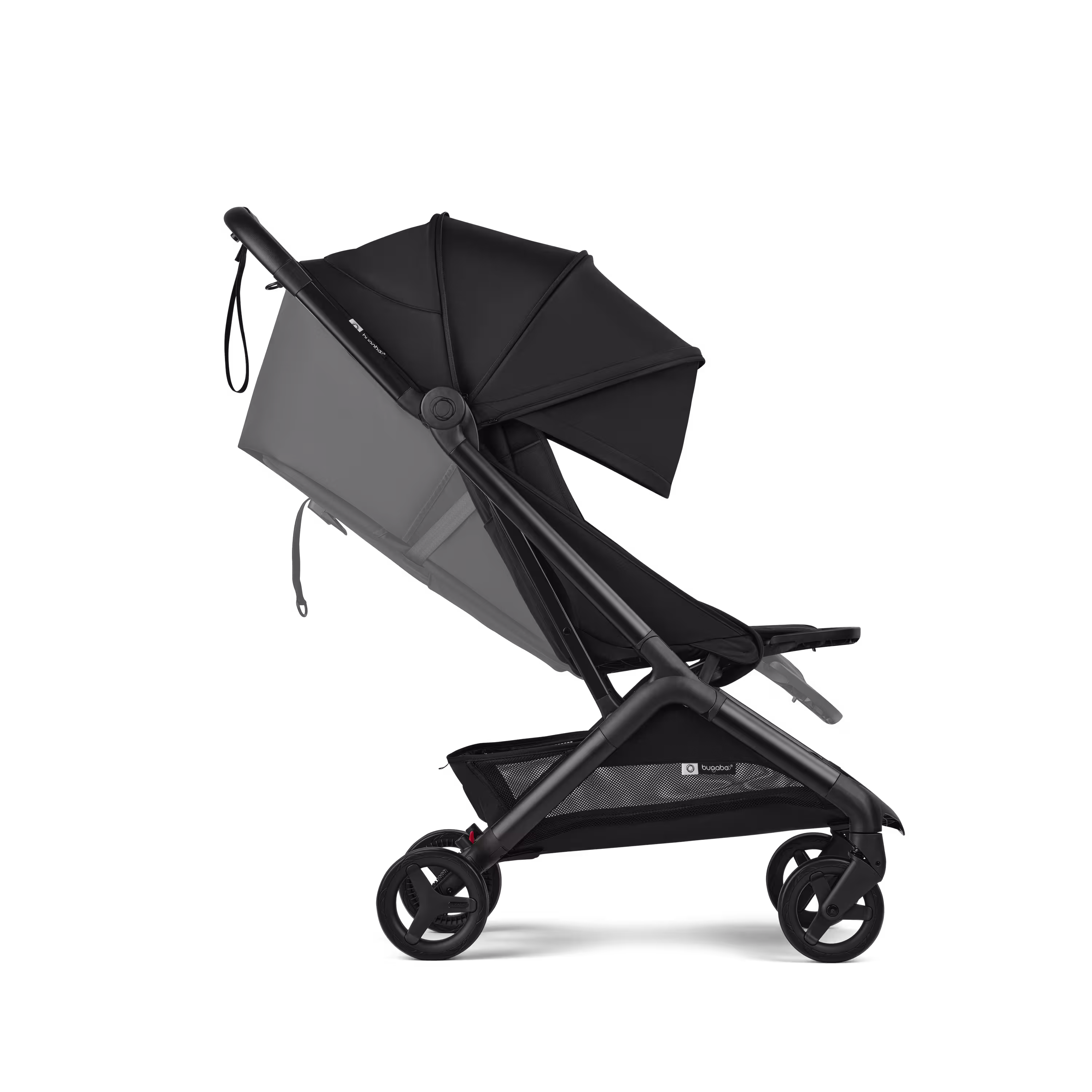Bugaboo x Konges SlØjd limited edition Butterfly 2 travel pram black base, dusty pink fabrics, dusty pink sun canopy - Main Modal Image Slide 5 of 8