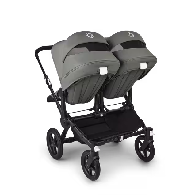 Bugaboo Donkey 5 twin stroller black base, forest green fabrics, forest green sun canopy - Main Image Slide 4 of 12