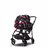 Bugaboo Bee 6 bassinet and seat stroller black base, grey fabrics, animal explorer red/blue sun canopy - Thumbnail Slide 5 of 6