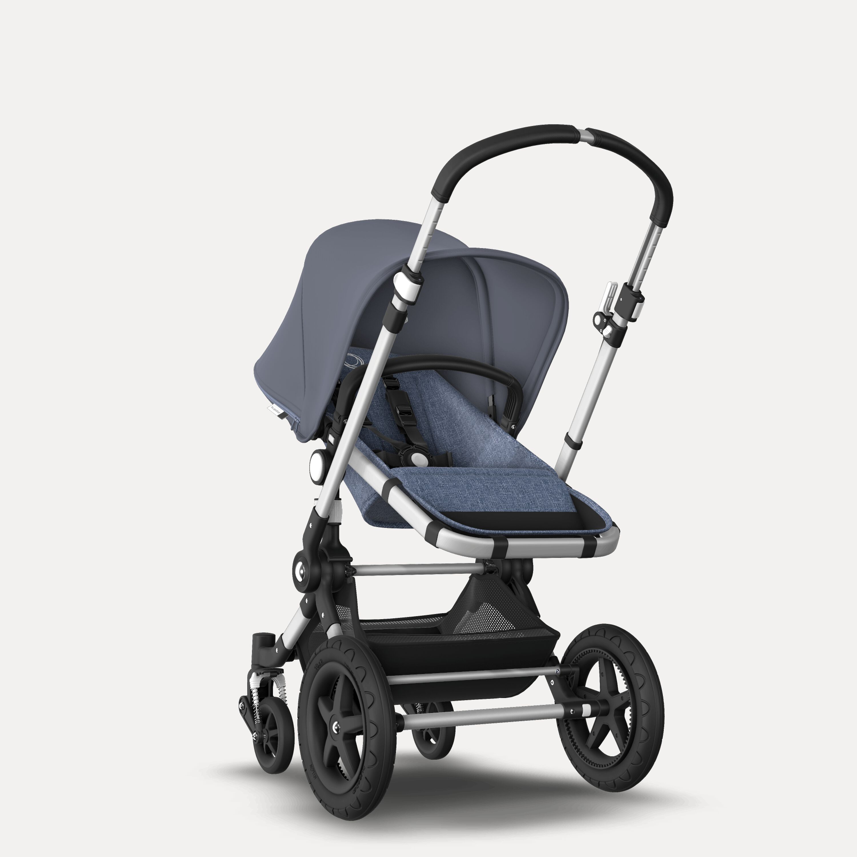 Bugaboo Cameleon 3 Plus Grey melange sun canopy, blue melange fabrics, aluminium base - Main Modal Image Slide 1 of 5