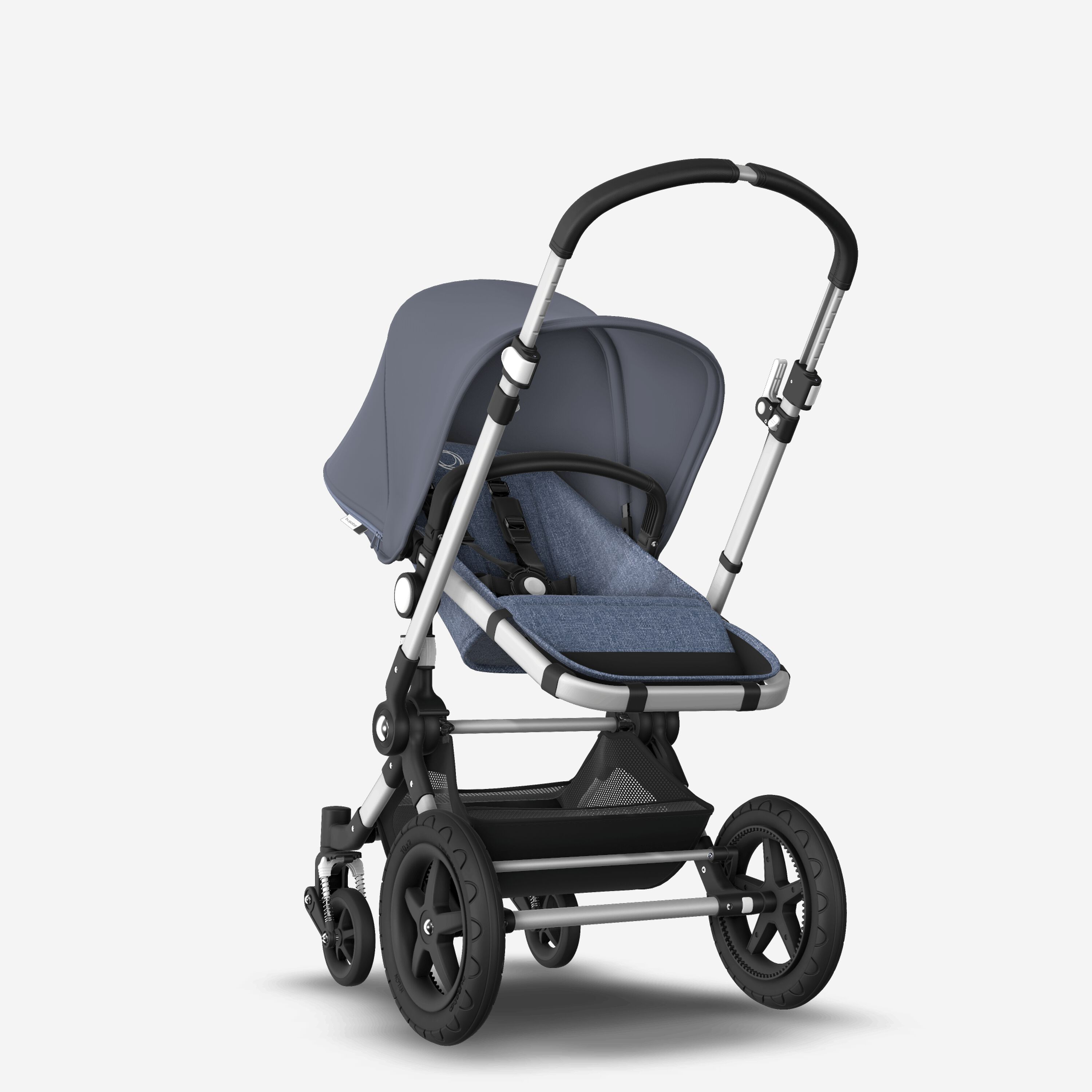 Bugaboo Cameleon 3 Plus Grey melange sun canopy, blue melange fabrics, aluminium base - Main Modal Image Slide 1 of 5