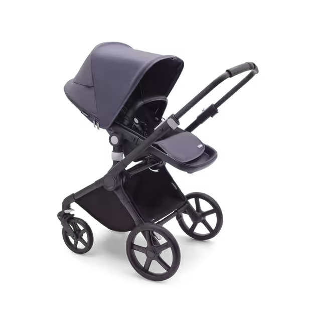 Bugaboo Fox Cub 2-in-1 stroller black base, stormy blue fabrics, stormy blue sun canopy - Main Image Slide 2 of 12