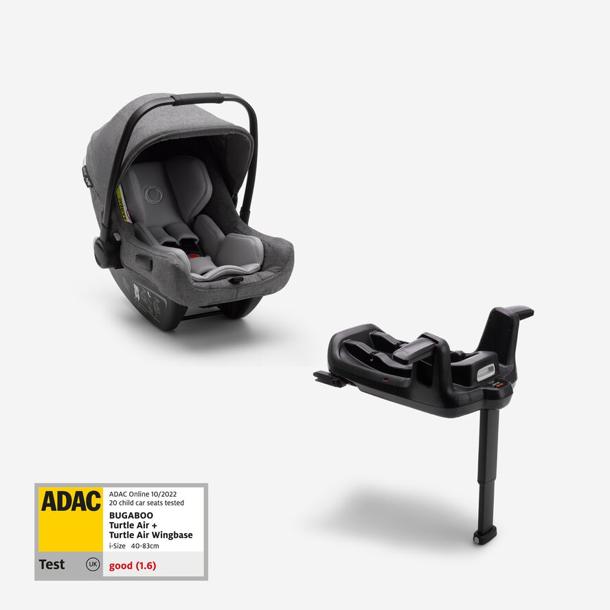 Bugaboo Turtle air by Nuna car seat UK GREY with Isofix wingbase