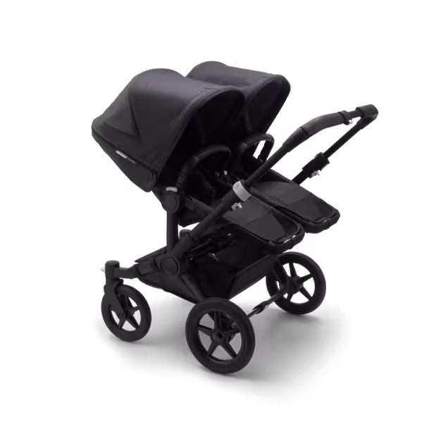 Bugaboo Donkey 3 Twin seat and bassinet stroller mineral washed black sun canopy, mineral washed black fabrics, black base - Main Image Slide 2 of 3