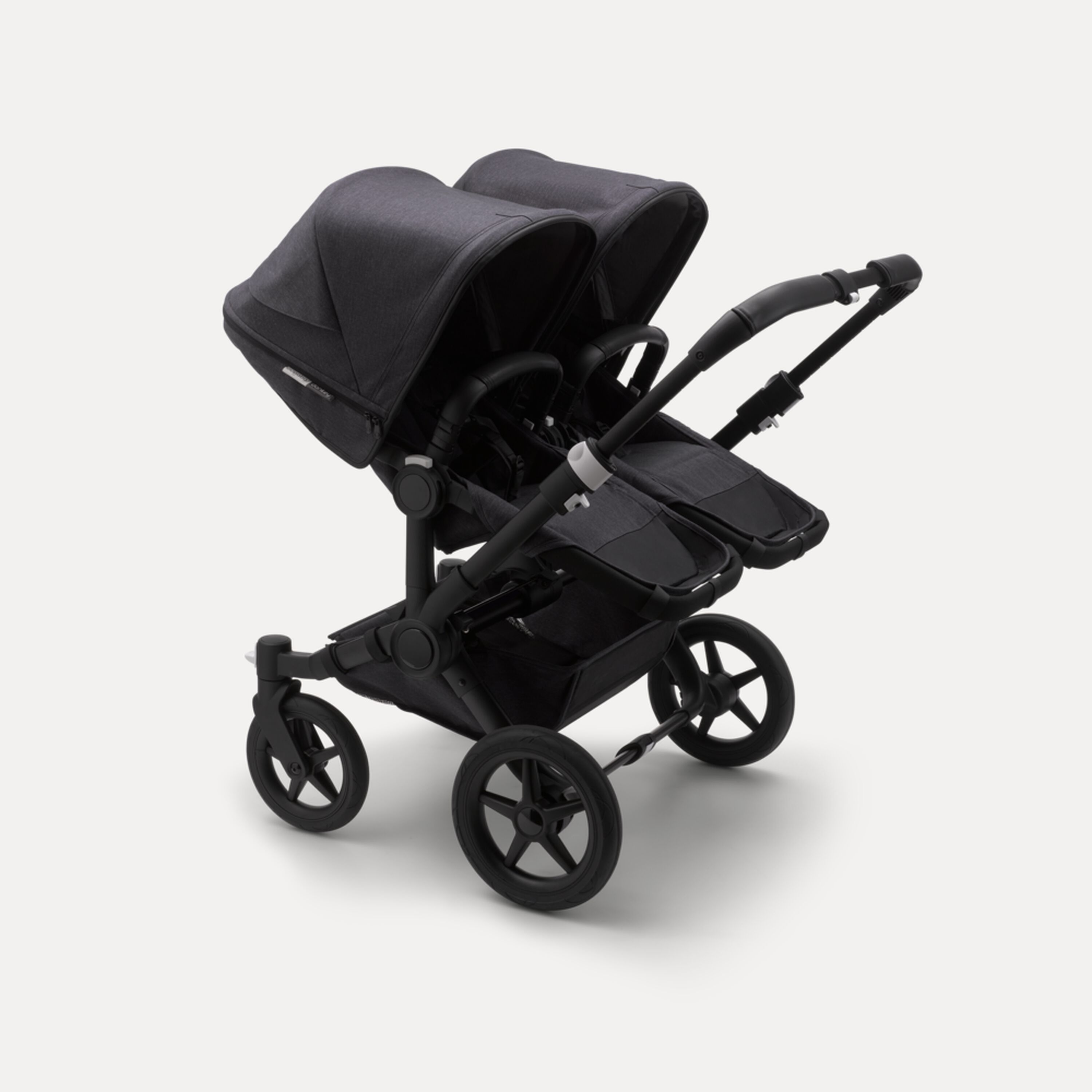 Bugaboo Donkey 3 Twin seat and bassinet stroller mineral washed black sun canopy, mineral washed black fabrics, black base - Main Modal Image Slide 2 of 3