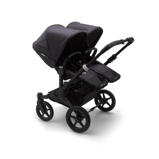 Bugaboo Donkey 3 Twin seat and bassinet stroller mineral washed black sun canopy, mineral washed black fabrics, black base - Main Image Slide 2 of 3