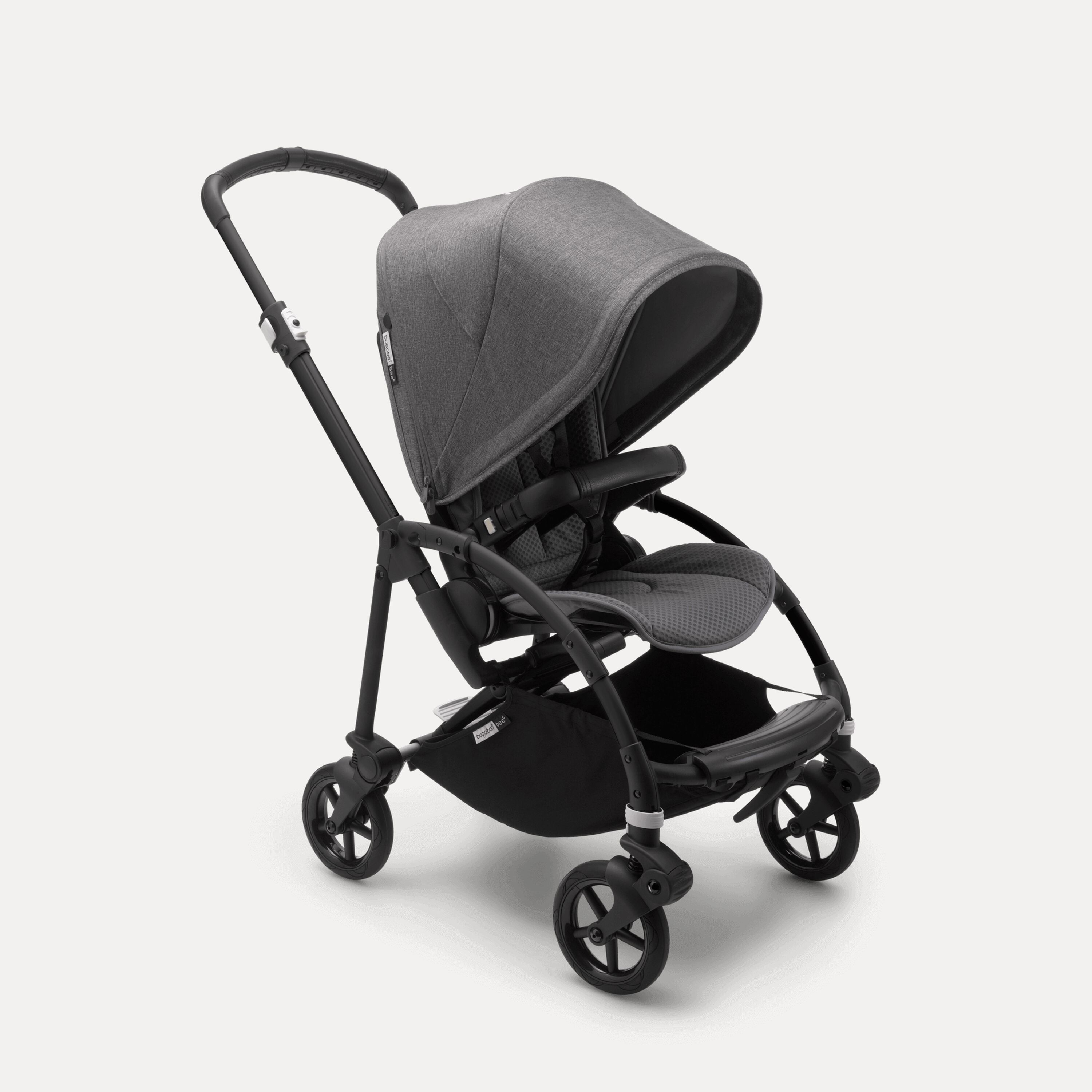 Bugaboo Bee 6 seat stroller grey mélange sun canopy, grey mélange fabrics, black base - Main Modal Image Slide 1 of 3