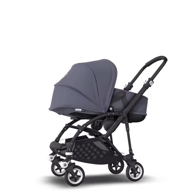 Bugaboo Bee 5 seat and bassinet stroller steel blue sun canopy, steel blue fabrics, black base - Main Image Slide 2 of 6