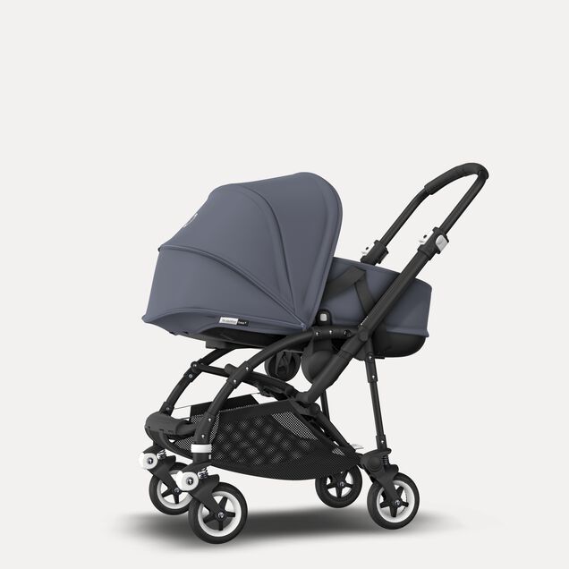 Bugaboo Bee 5 seat and bassinet stroller steel blue sun canopy, steel blue fabrics, black base - Main Image Slide 2 of 6