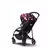 Bugaboo Bee 6 bassinet and seat stroller black base, grey fabrics, animal explorer pink/ red sun canopy - Thumbnail Slide 2 of 6