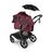 Bugaboo Kangaroo 2-in-1 stroller with a bassinet and a breezy sun canopy in Dark Cherry fabrics and a black parasol. The sun canopy is fully extended with the mosquito net covering the bassinet. - Thumbnail Slide 17 of 18