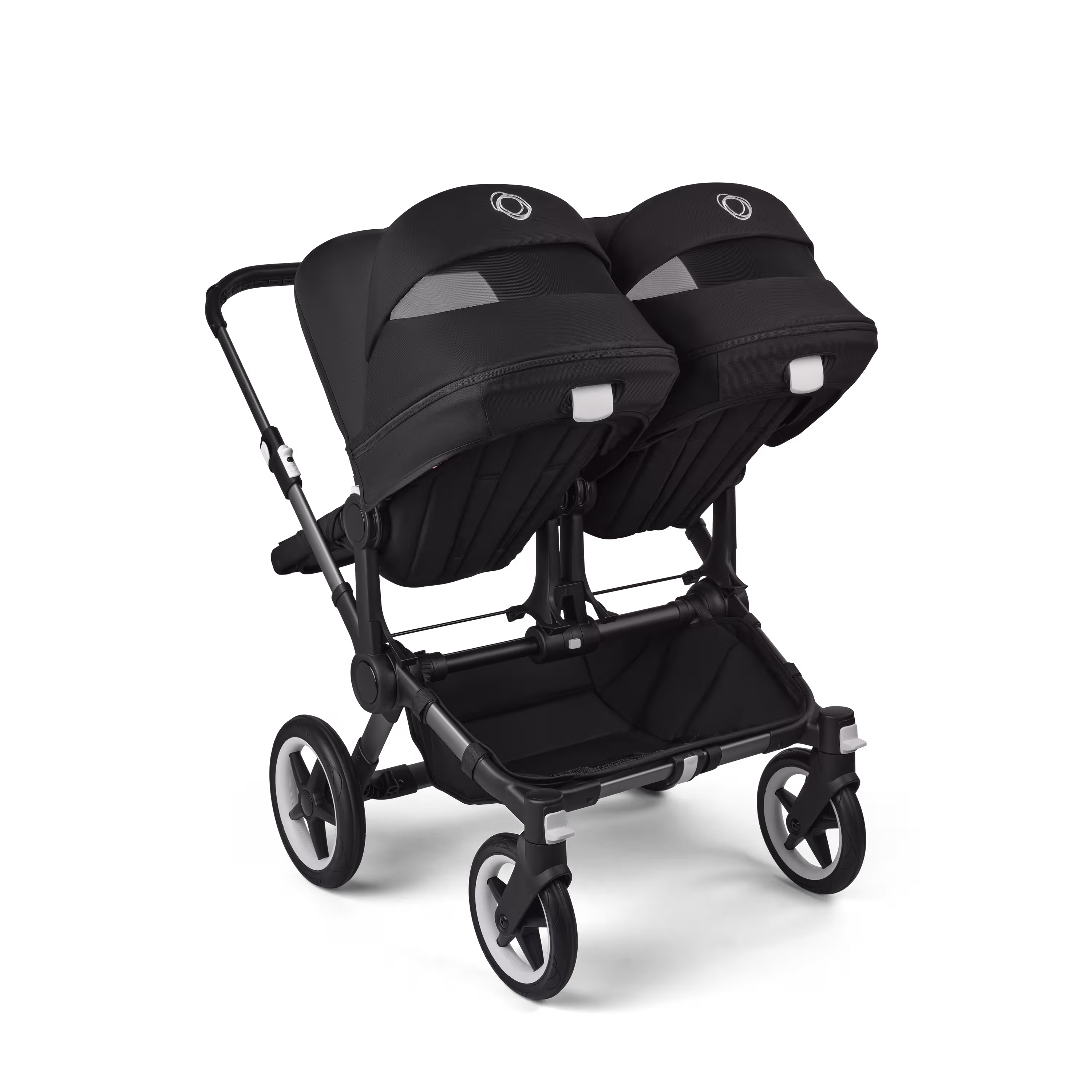 Bugaboo Donkey 5 twin stroller graphite base, midnight black fabrics, midnight black sun canopy - Main Modal Image Slide 4 of 12