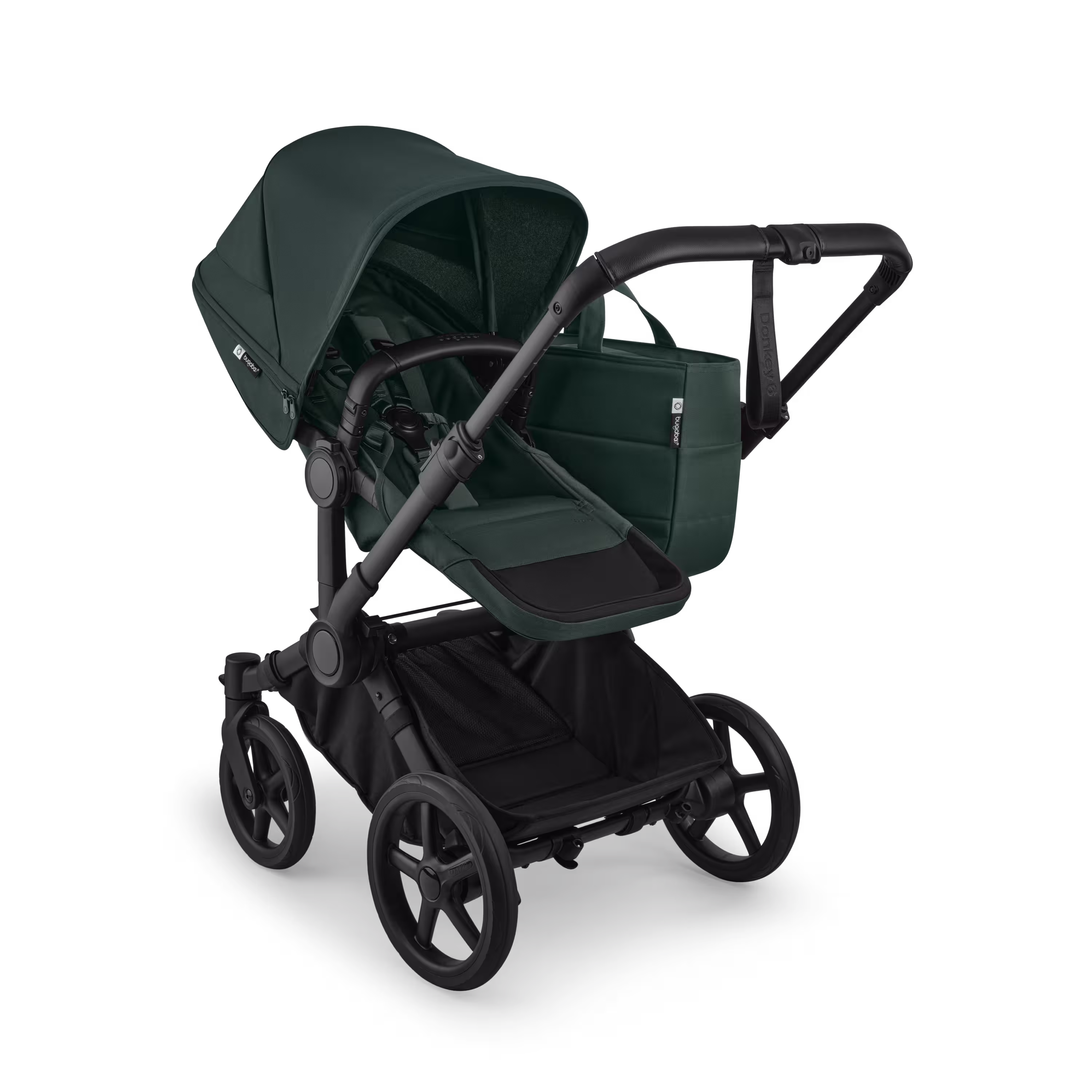 Bugaboo Donkey 6 2-in-1  pushchair black base, fern green fabrics, fern green sun canopy - Main Modal Image Slide 3 of 10